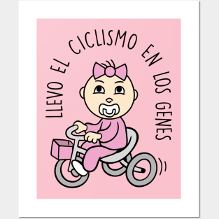 Llevo el cliclismo en los genes (versión niña). Posters and Art